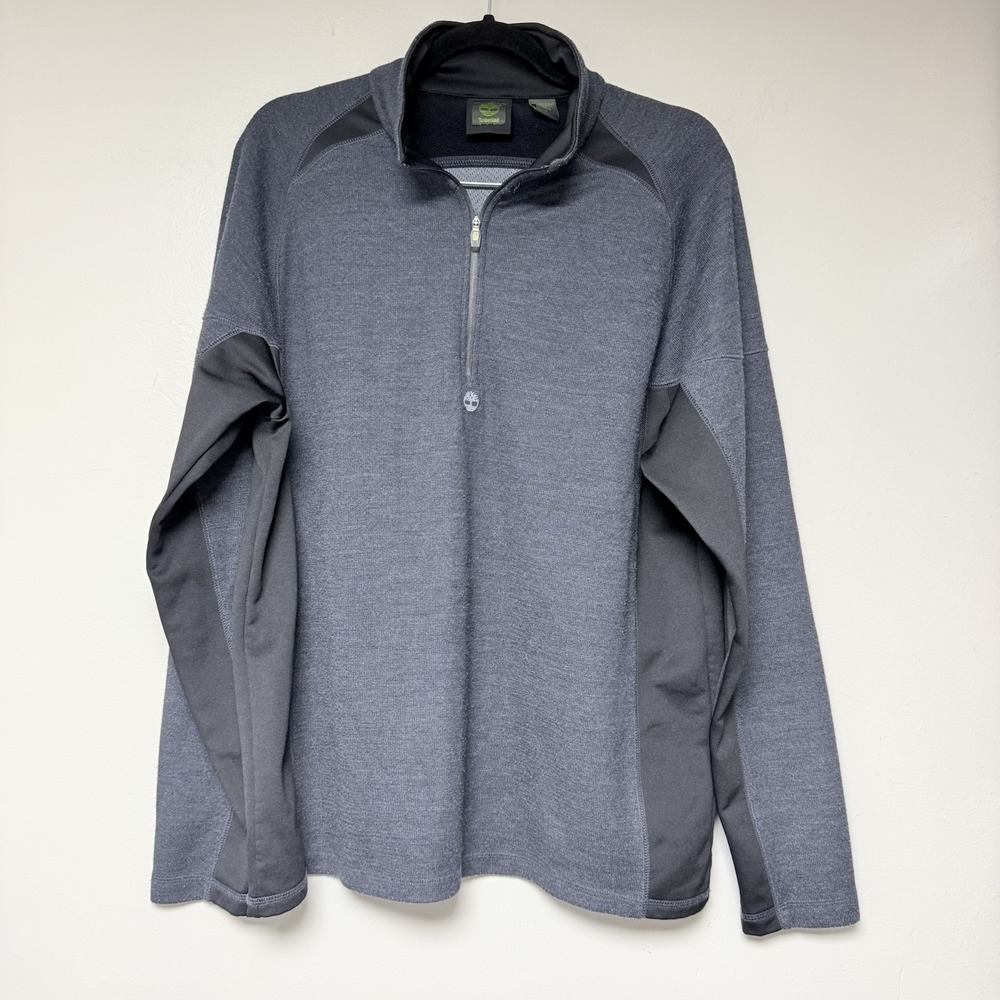 Timberland Long Sleeve Weathergear‎ 1/4 Zip Gray Sweater Size Large